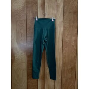 Barre3 Womens High Waisted Athletic Leggings Teal Green Yoga Pants Size XS S